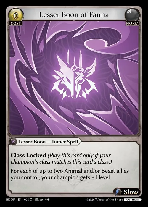 Lesser Boon of Fauna — Radiant Origins: Pantheon — Grand Archive