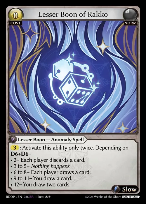 Lesser Boon of Rakko — Radiant Origins: Pantheon — Grand Archive TCG