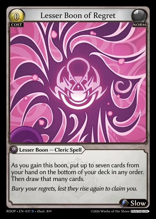 Lesser Boon of Regret — Radiant Origins: Pantheon — Grand Archive
