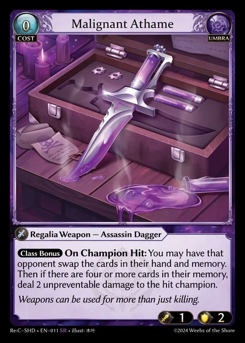 Malignant Athame — Re:Collection Shadowdancer — Grand Archive TCG