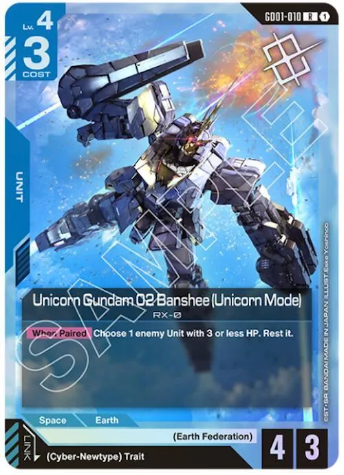 Unicorn Gundam 02 Banshee (Unicorn Mode) (Judge Pack 01) — Gundam Promotional Cards — Gundam Card Game