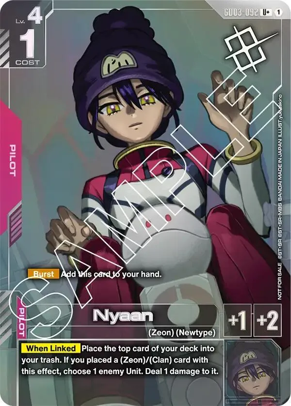 Nyaan (Store Tournament Winner Pack 03) — Gundam Promotional Cards — Gundam Card Game