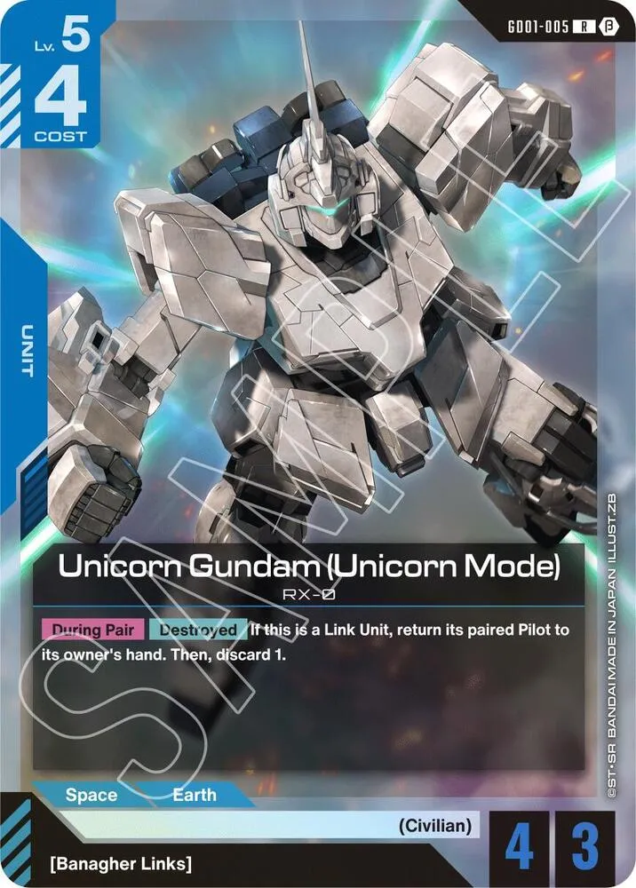 Unicorn Gundam (Unicorn Mode) — Edition Beta — Gundam Card Game