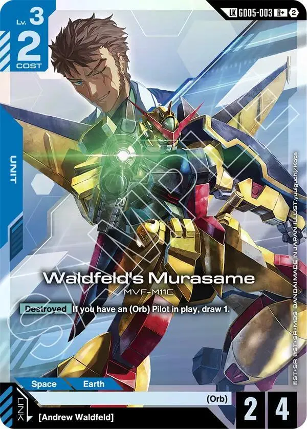 Waldfeld's Murasame (R+) (Link Rare) — Freedom Ascension — Gundam Card Game