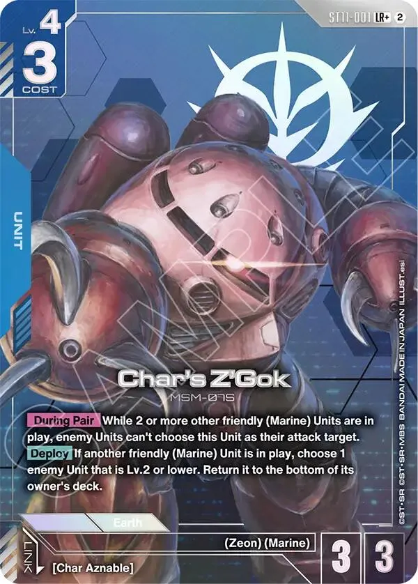 Char's Z'Gok (LR+) — Starter Deck 11: Aquatic Assault — Gundam Card Game