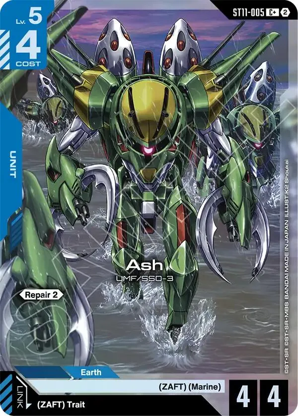 Ash (C+) — Starter Deck 11: Aquatic Assault — Gundam Card Game