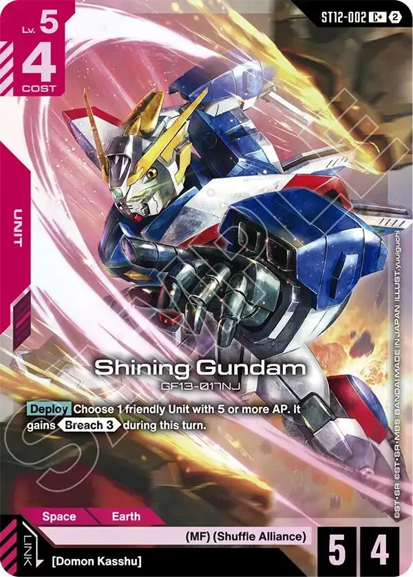 Shining Gundam (C+) — Starter Deck 12: Raging Onslaught — Gundam Card Game