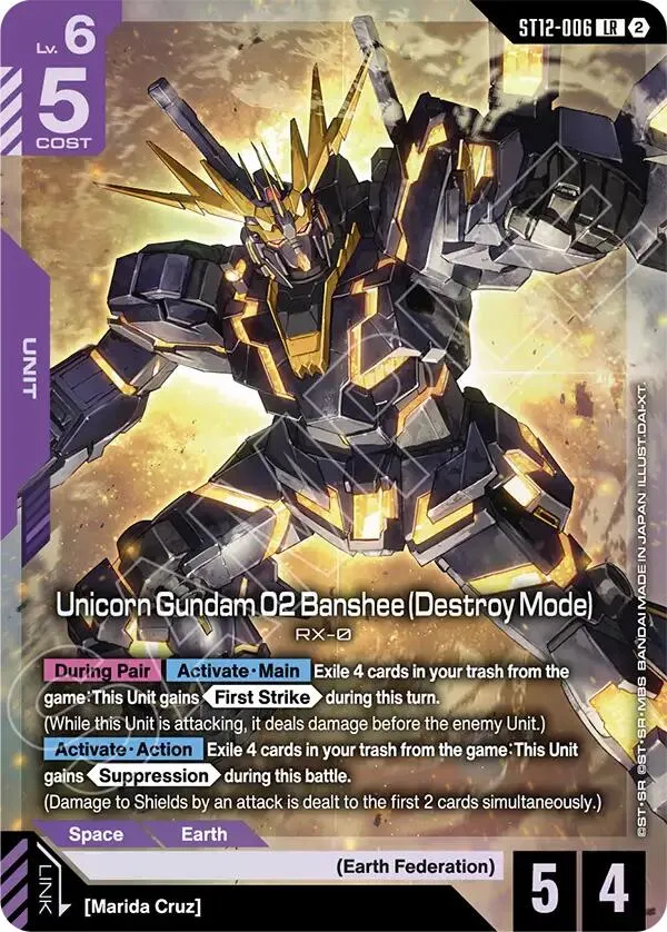 Unicorn Gundam 02 Banshee (Destroy Mode) — Starter Deck 12: Raging Onslaught — Gundam Card Game