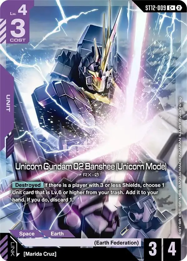 Unicorn Gundam 02 Banshee (Unicorn Mode) (C+) from Starter Deck 12: Raging Onslaught - Gundam Card Game