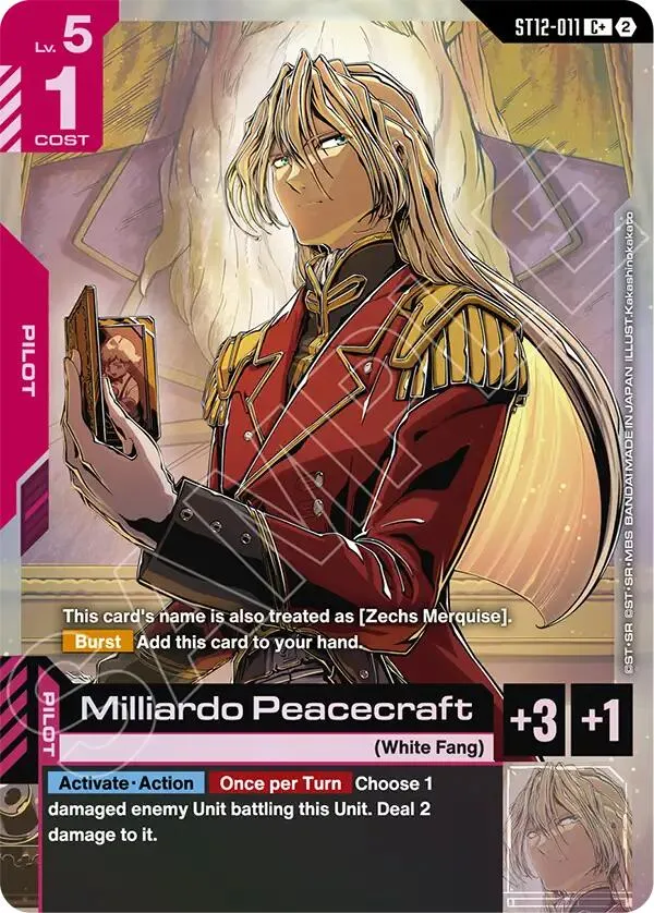 Milliardo Peacecraft (C+) — Starter Deck 12: Raging Onslaught — Gundam Card Game