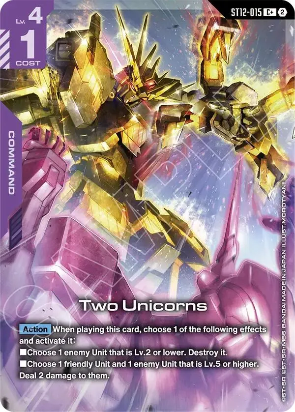 Two Unicorns (C+) — Starter Deck 12: Raging Onslaught — Gundam Card Game