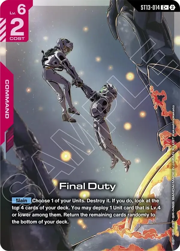 Final Duty (C+) — Starter Deck 13: Silent Barrage — Gundam Card Game