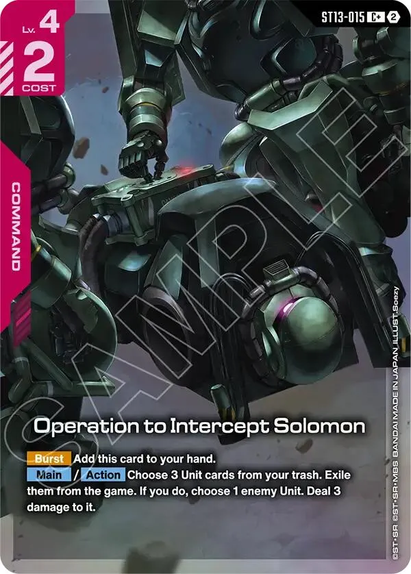 Operation to Intercept Solomon (C+) — Starter Deck 13: Silent Barrage — Gundam Card Game