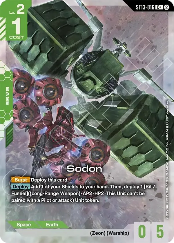 Sodon (C+) — Starter Deck 13: Silent Barrage — Gundam Card Game