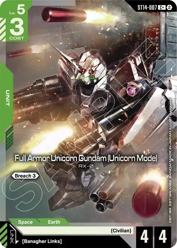 Full Armor Unicorn Gundam (Unicorn Mode) (C+) — Starter Deck 14: Heavy Dominion — Gundam Card Game