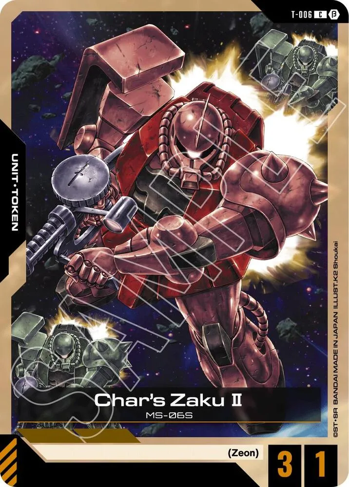 Char's Zaku II (T-006) Token — Edition Beta — Gundam Card Game