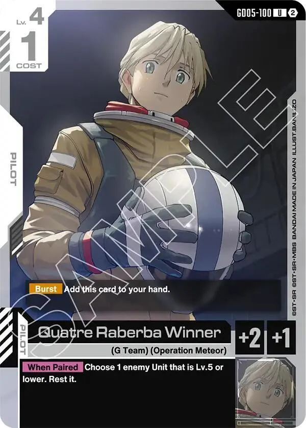 Quatre Raberba Winner — Freedom Ascension — Gundam Card Game