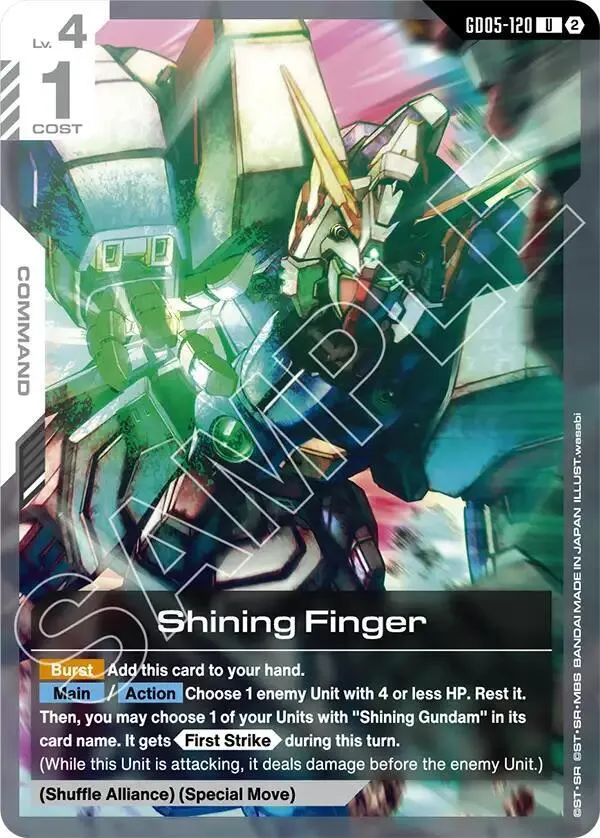 Shining Finger (GD05-120) — Freedom Ascension — Gundam Card Game