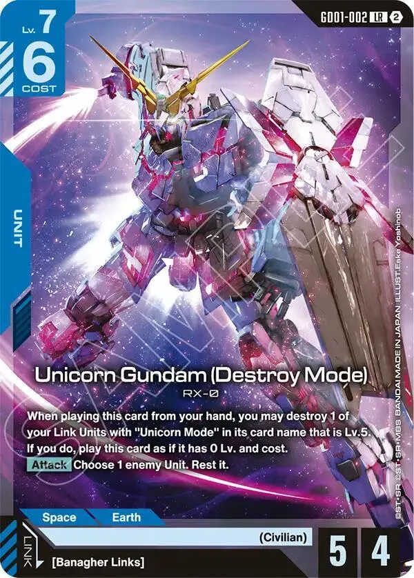 Unicorn Gundam (Destroy Mode) — Deck Build Box Freedom Ascension — Gundam Card Game
