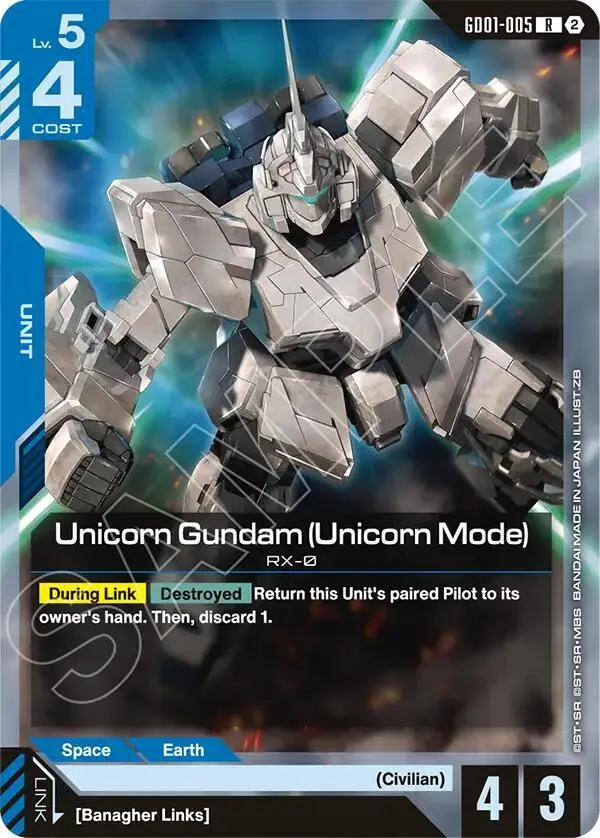 Unicorn Gundam (Unicorn Mode) — Deck Build Box Freedom Ascension — Gundam Card Game