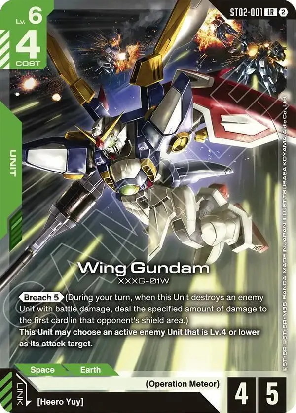 Wing Gundam from Deck Build Box Freedom Ascension - Gundam Card Game