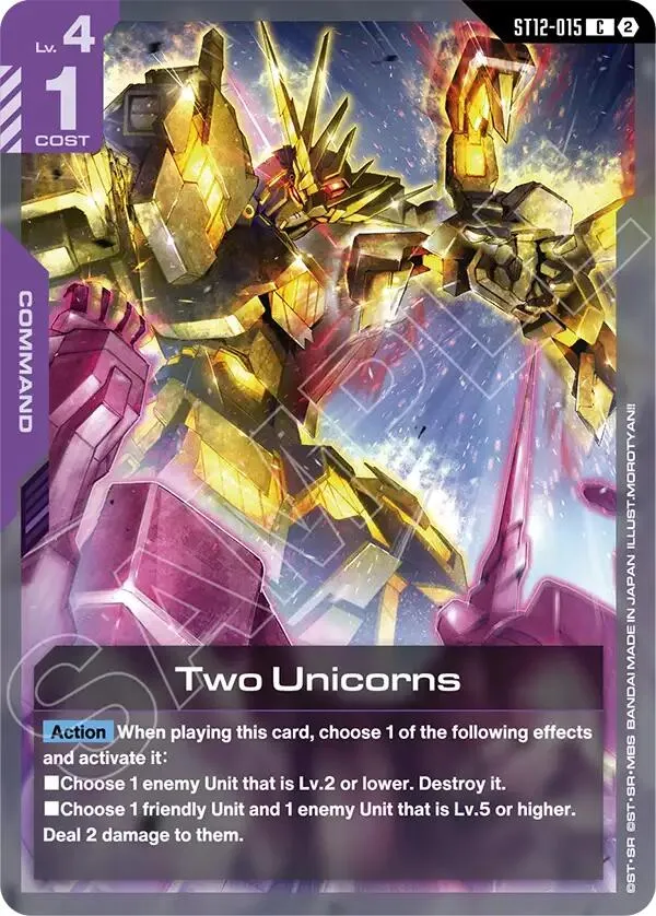 Two Unicorns — Starter Deck 12: Raging Onslaught — Gundam Card Game