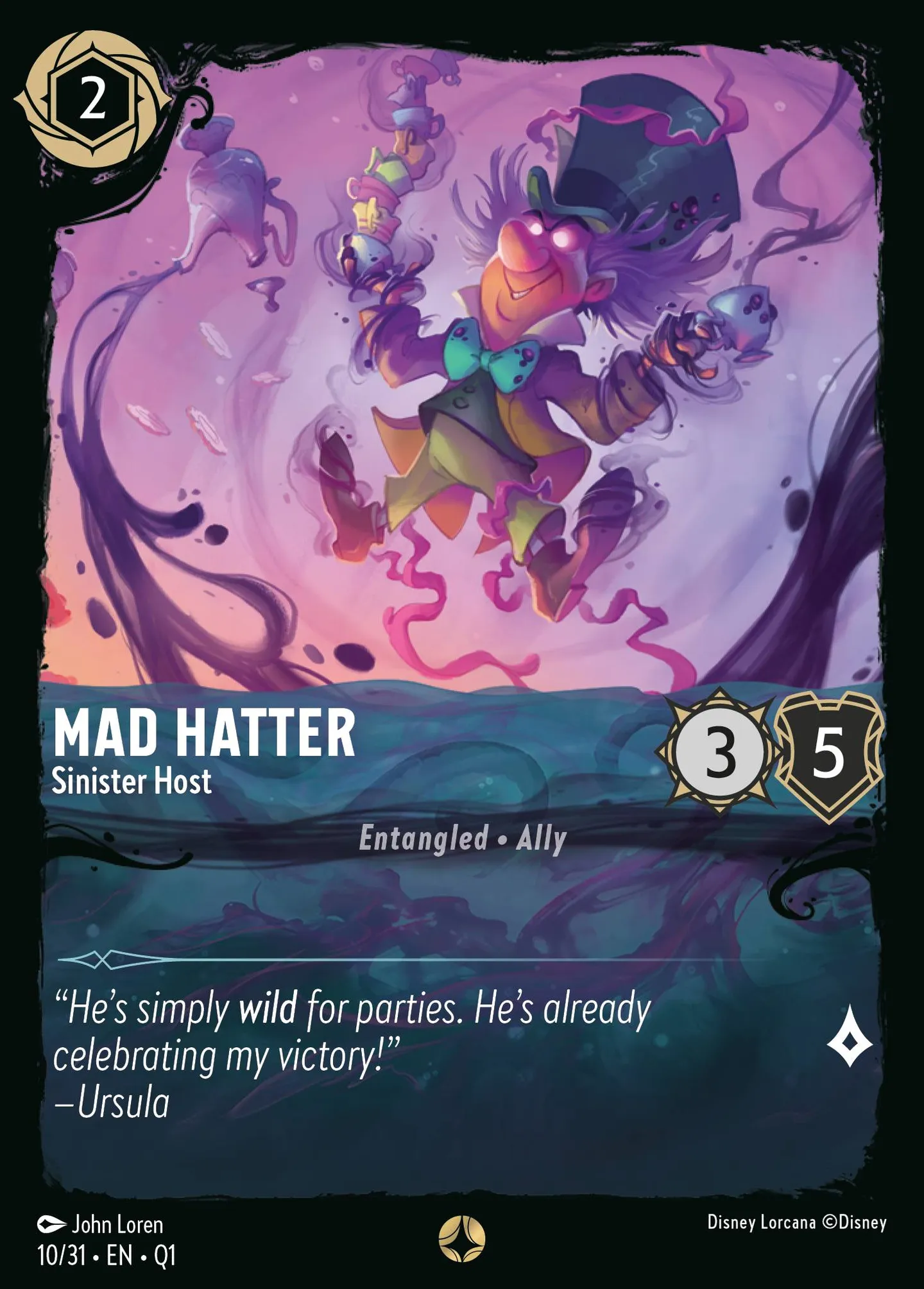 Mad Hatter - Sinister Host — Illumineer's Quest: Deep Trouble — Lorcana