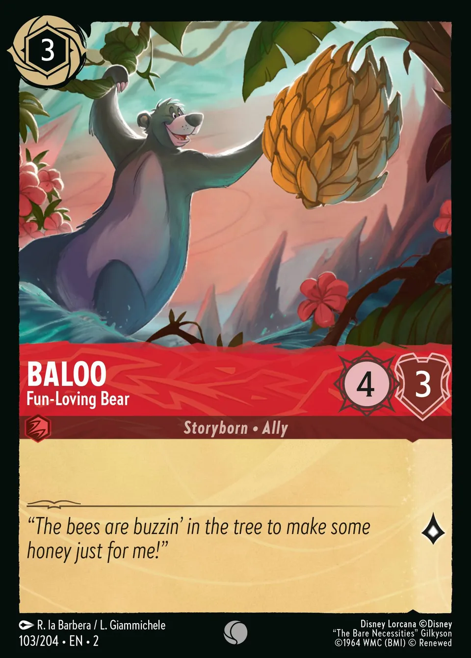 Baloo - Fun-Loving Bear from Rise of the Floodborn - Lorcana