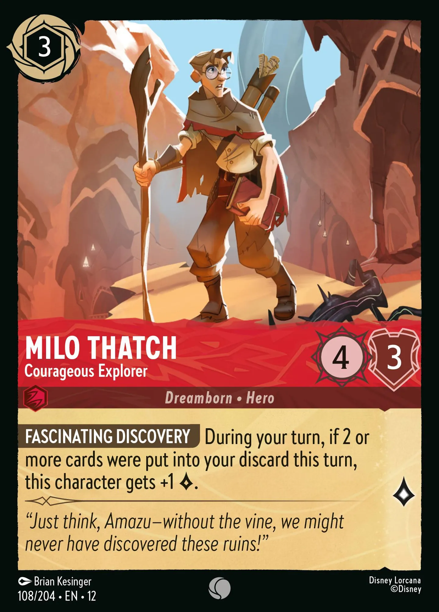 Milo Thatch - Courageous Explorer — Wilds Unknown — Lorcana