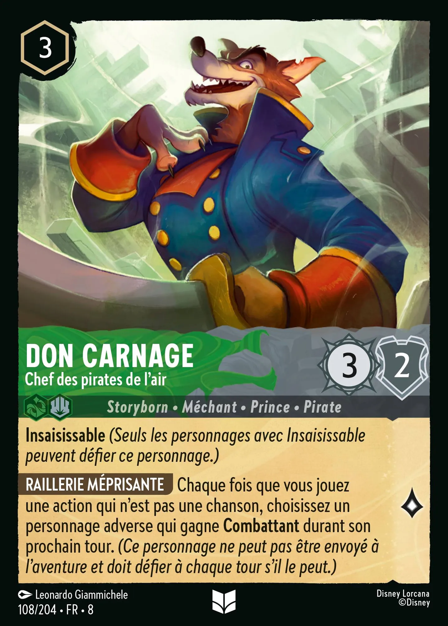 Don Carnage - Chef des pirates de l'air — The Reign of Jafar — Lorcana