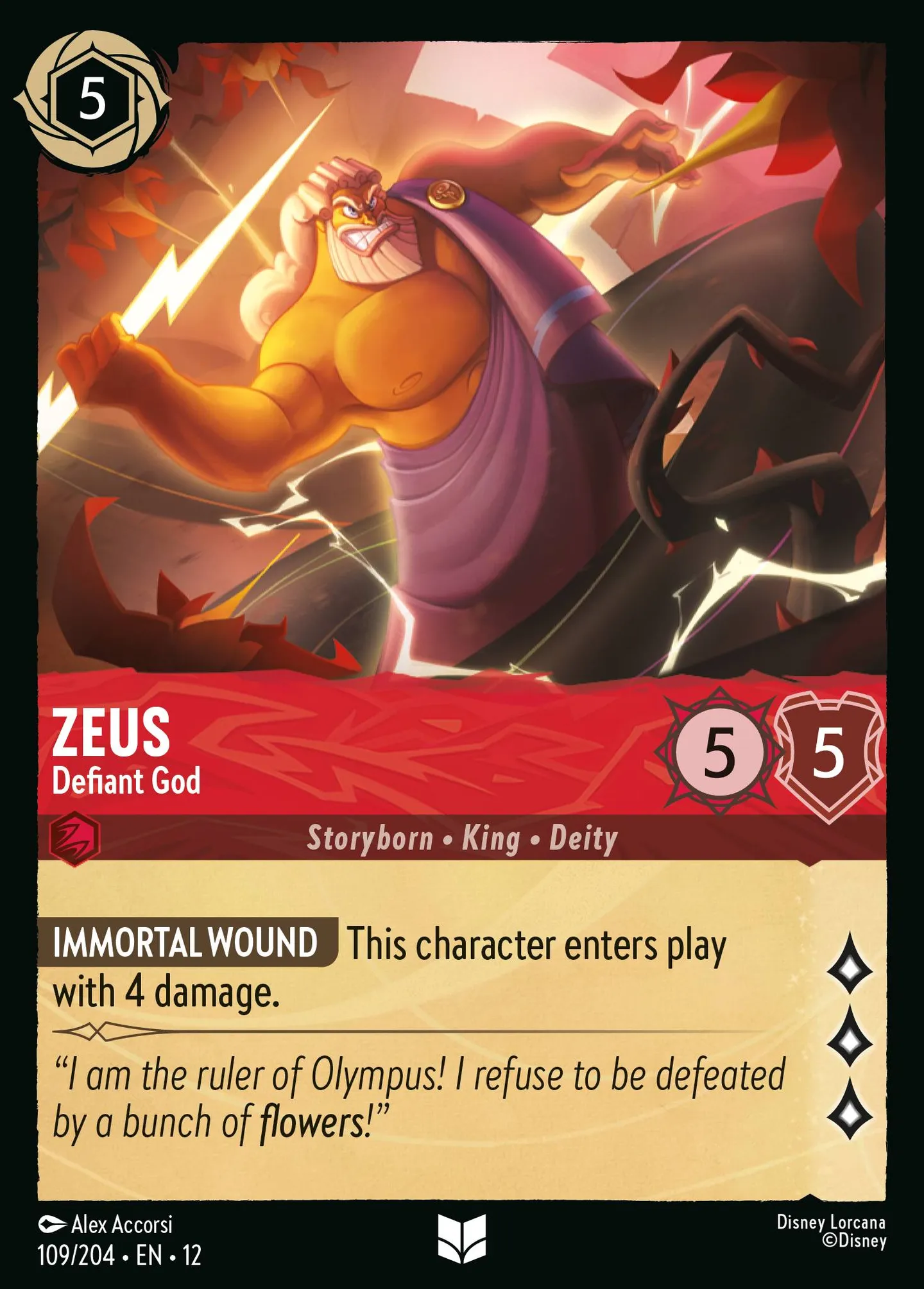 Zeus - Defiant God — Wilds Unknown — Lorcana