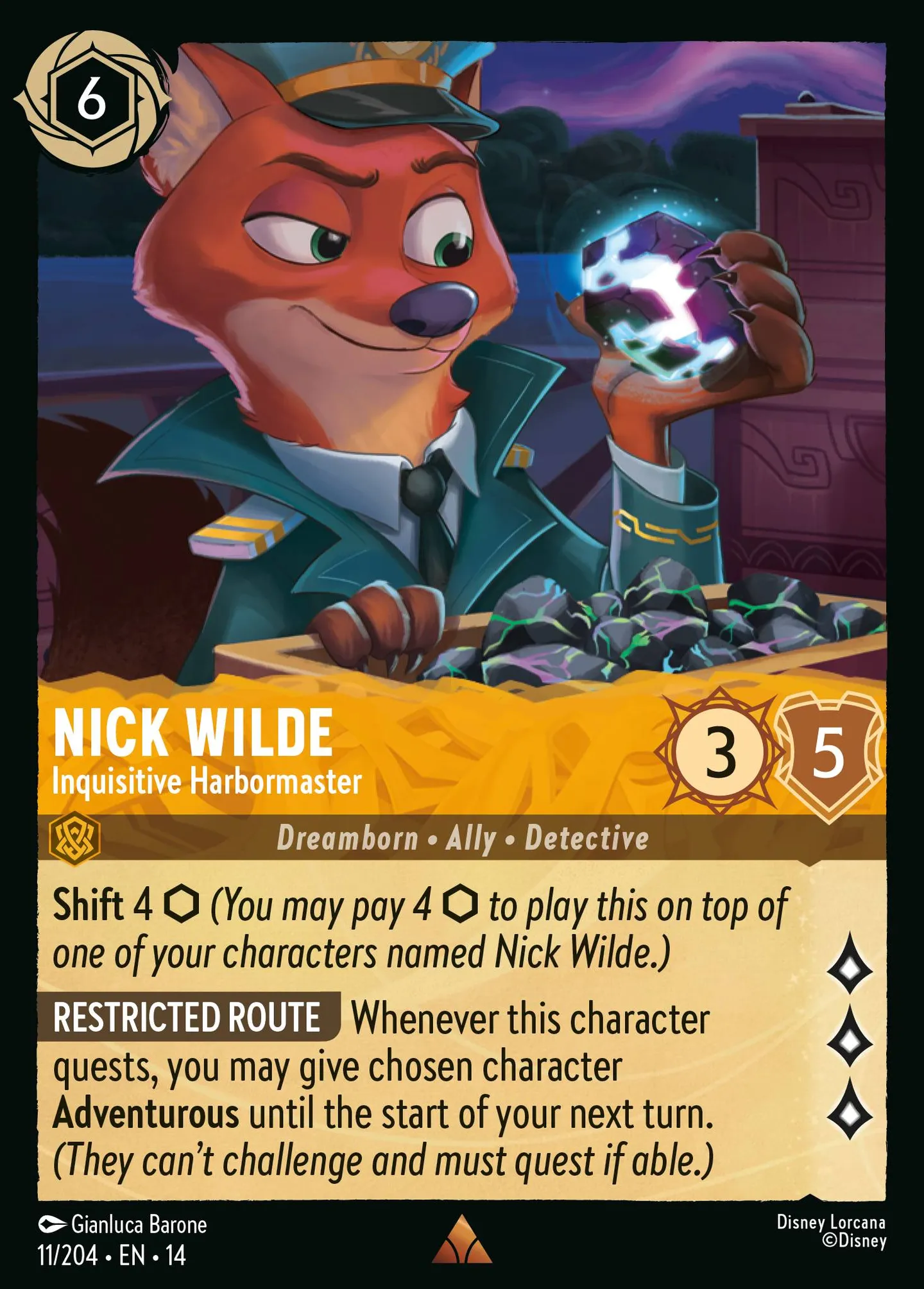 Nick Wilde - Inquisitive Harbormaster — Hyperia City — Lorcana