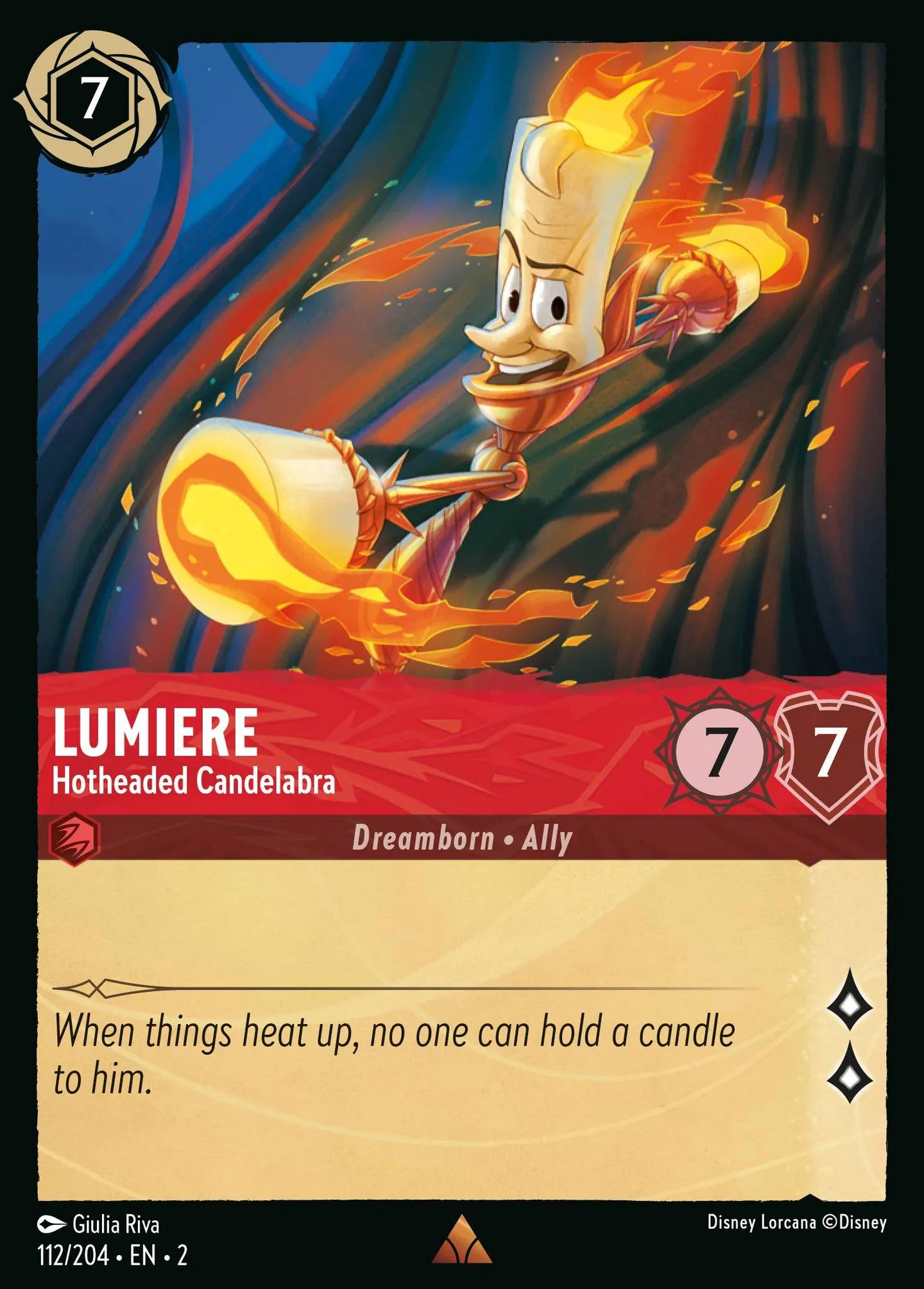 Lumiere - Hotheaded Candelabra — Rise of the Floodborn — Lorcana