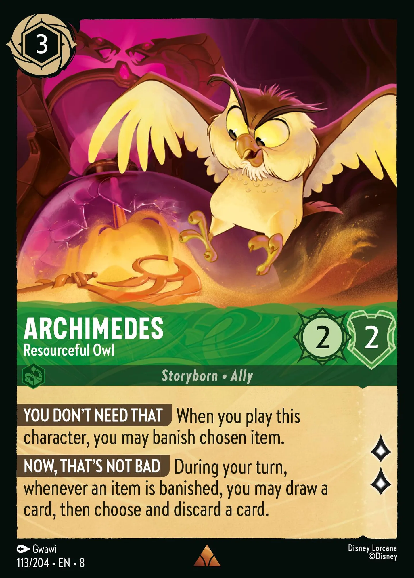 Archimedes - Resourceful Owl — The Reign of Jafar — Lorcana