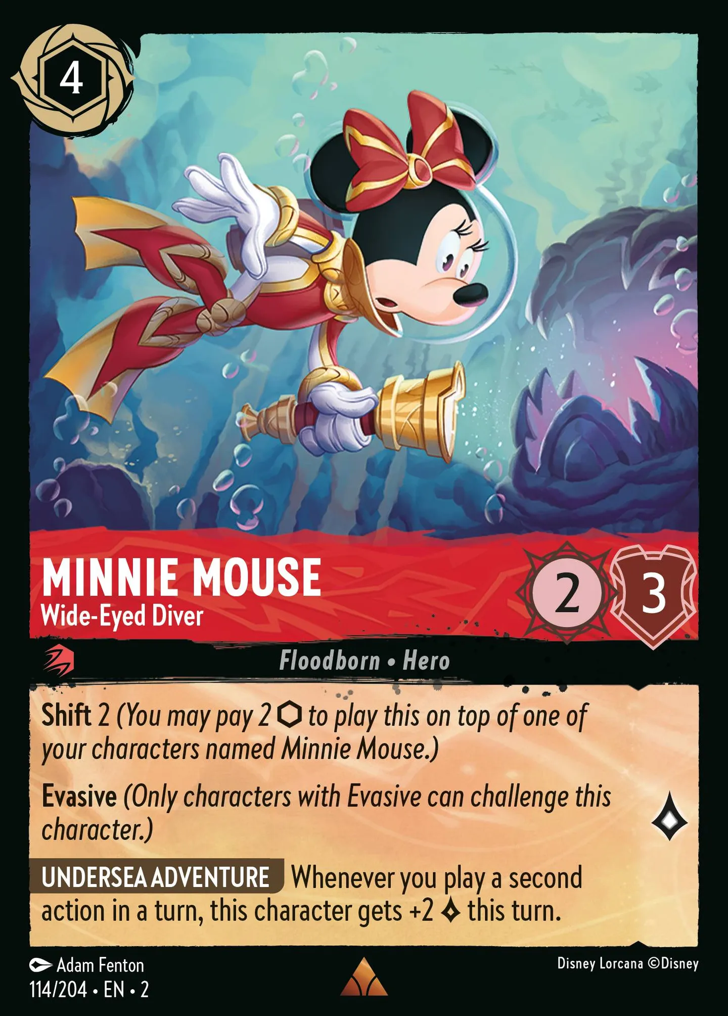 Minnie Mouse - Wide-Eyed Diver — Rise of the Floodborn — Lorcana
