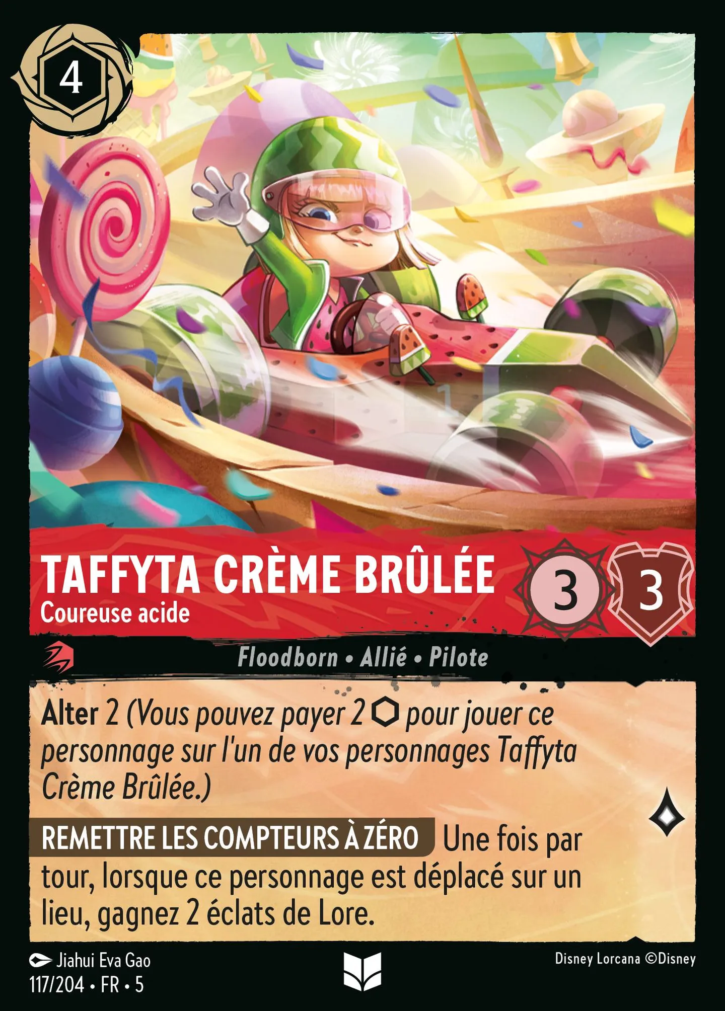 Taffyta Crème Brûlée - Coureuse acide — Shimmering Skies — Lorcana