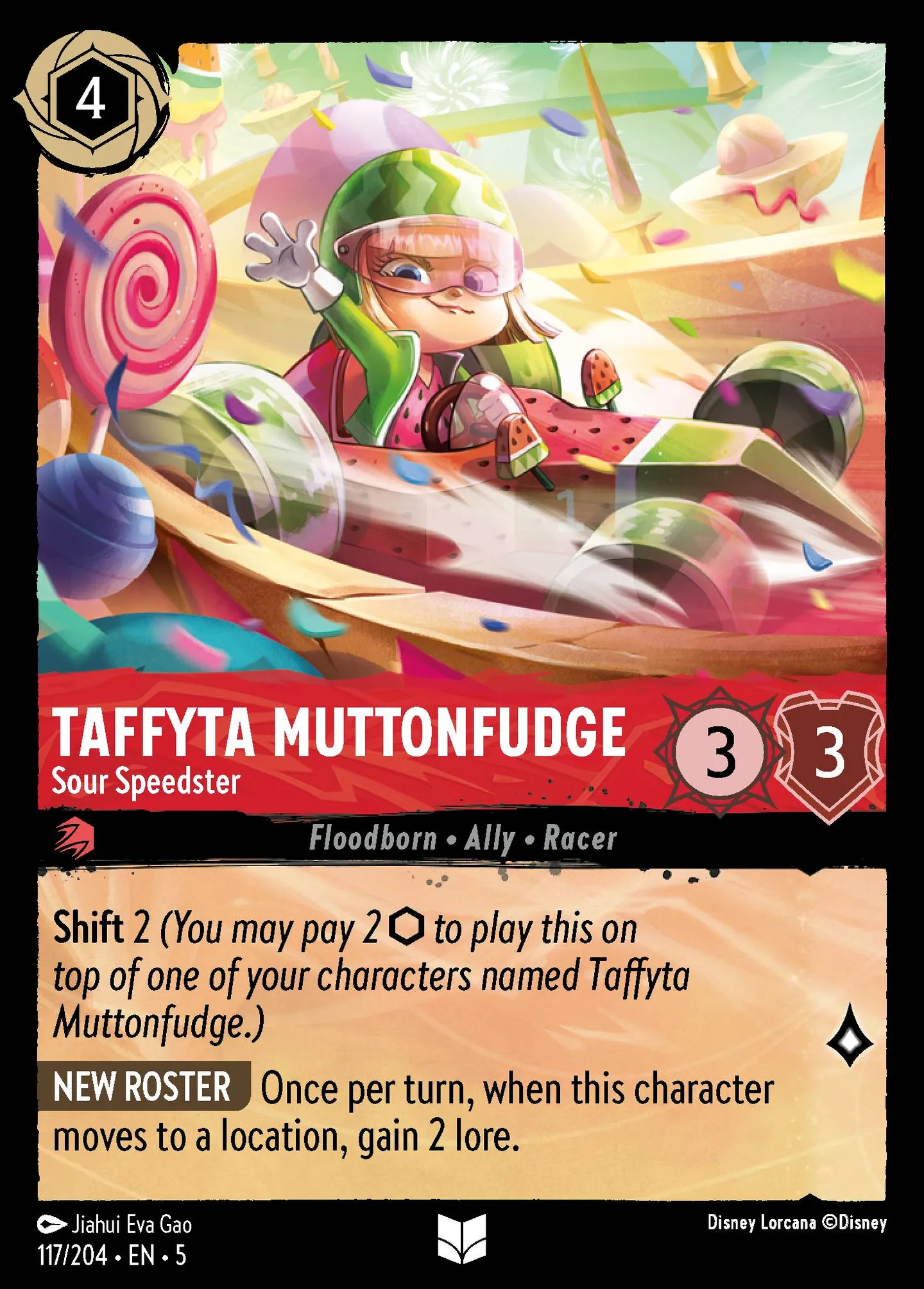 Taffyta Crème Brûlée - Coureuse acide — Shimmering Skies — Lorcana