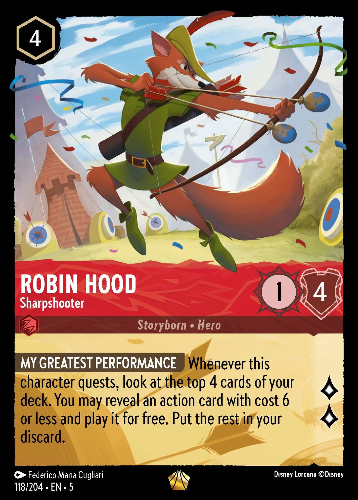 Robin Hood - Sharpshooter — Shimmering Skies — Lorcana