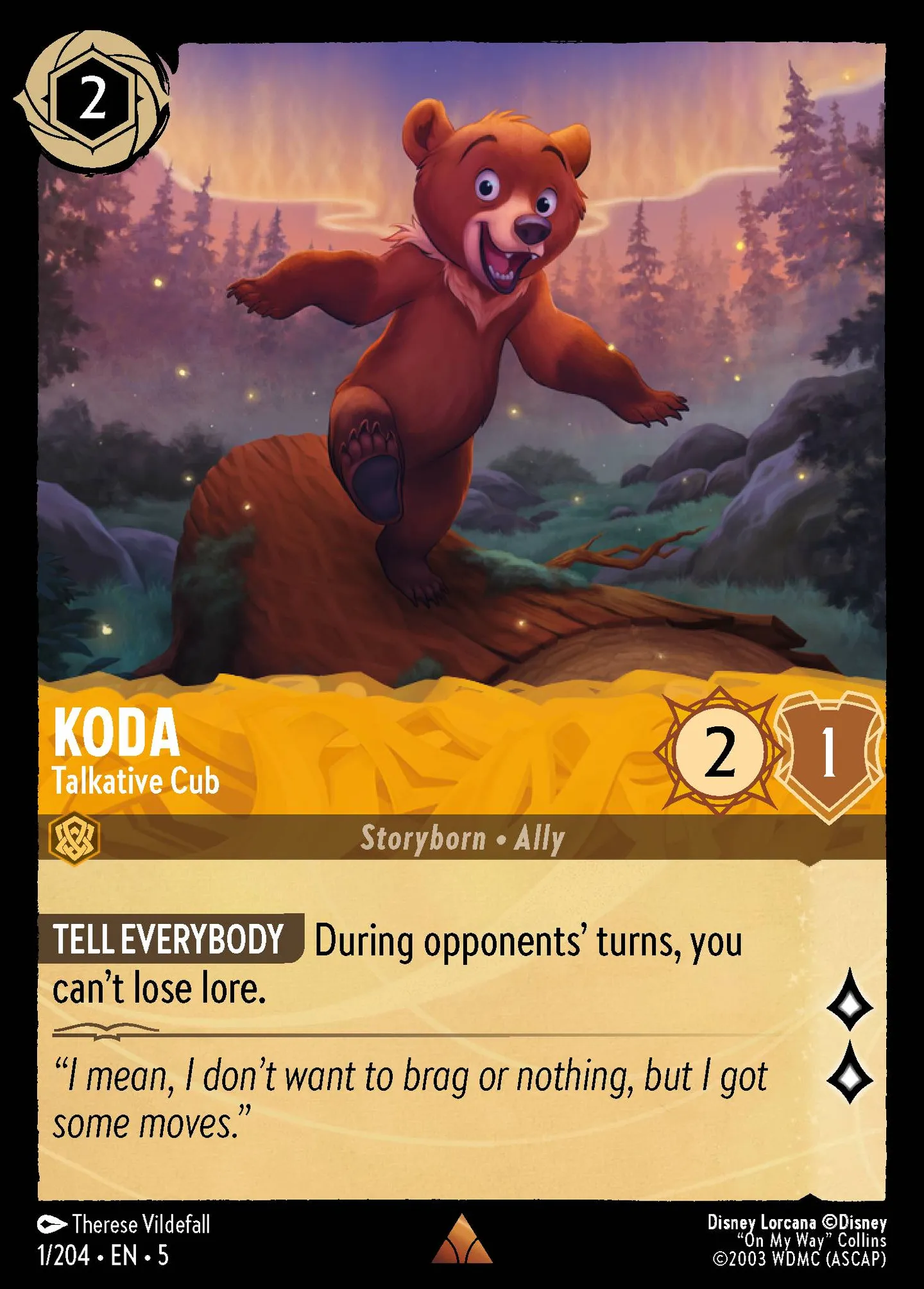 Koda - Ourson bavard — Shimmering Skies — Lorcana