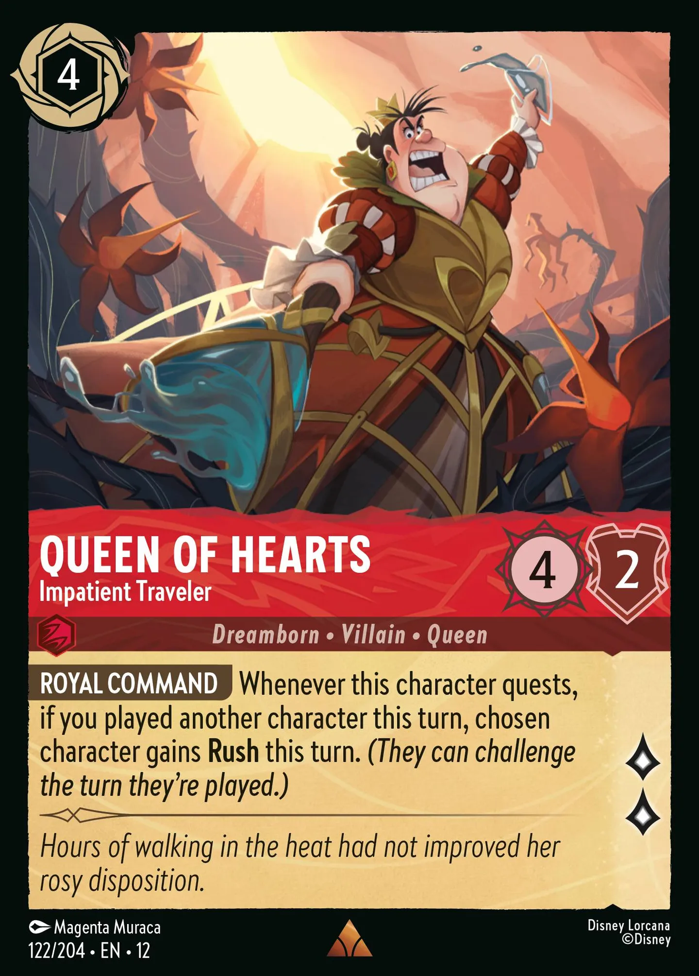 Queen of Hearts - Impatient Traveler — Wilds Unknown — Lorcana