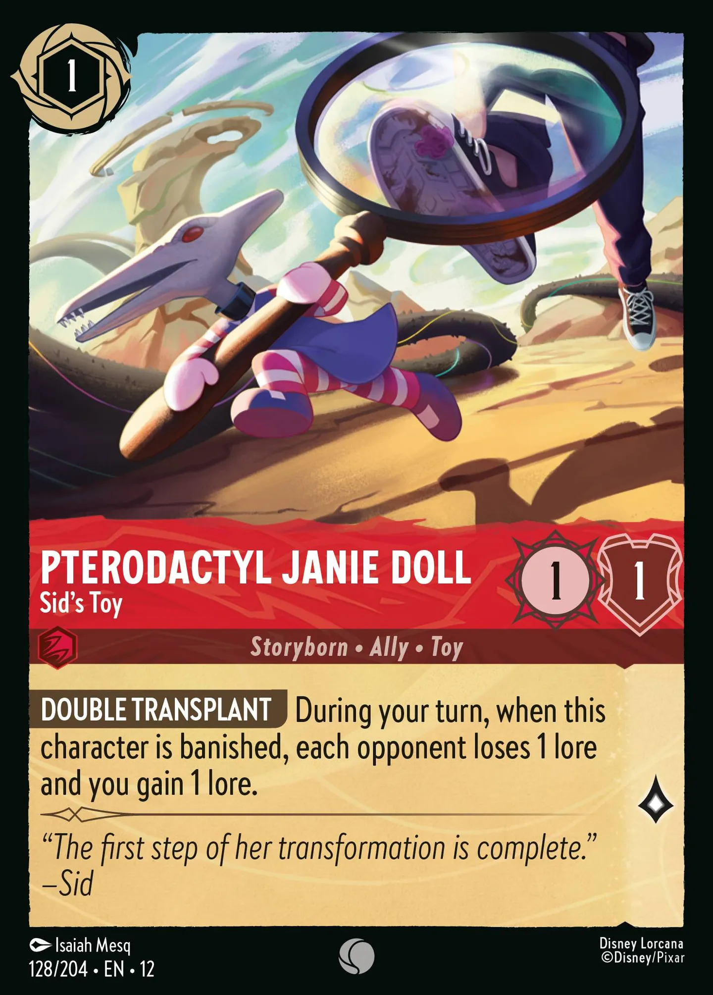 Pterodactyl Janie Doll - Sid's Toy — Wilds Unknown — Lorcana