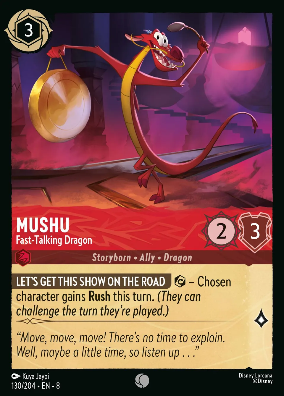 Mushu - Fast-Talking Dragon from The Reign of Jafar - Lorcana