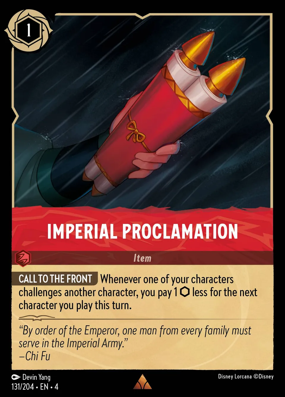 Imperial Proclamation from Ursula's Return - Lorcana