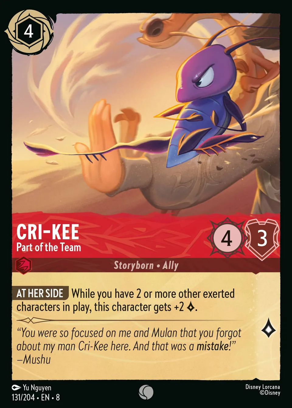 Cri-Kee - Part of the Team from The Reign of Jafar - Lorcana