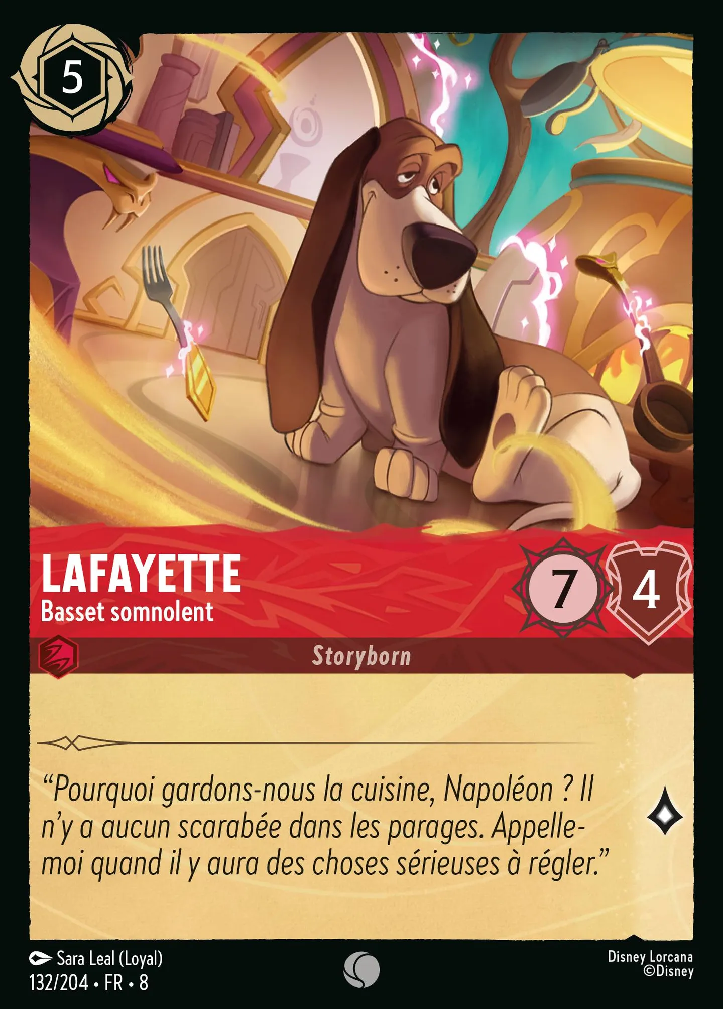 Lafayette - Basset somnolent — The Reign of Jafar — Lorcana
