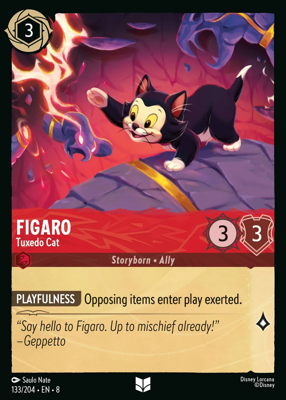 Figaro - Tuxedo Cat from The Reign of Jafar - Lorcana