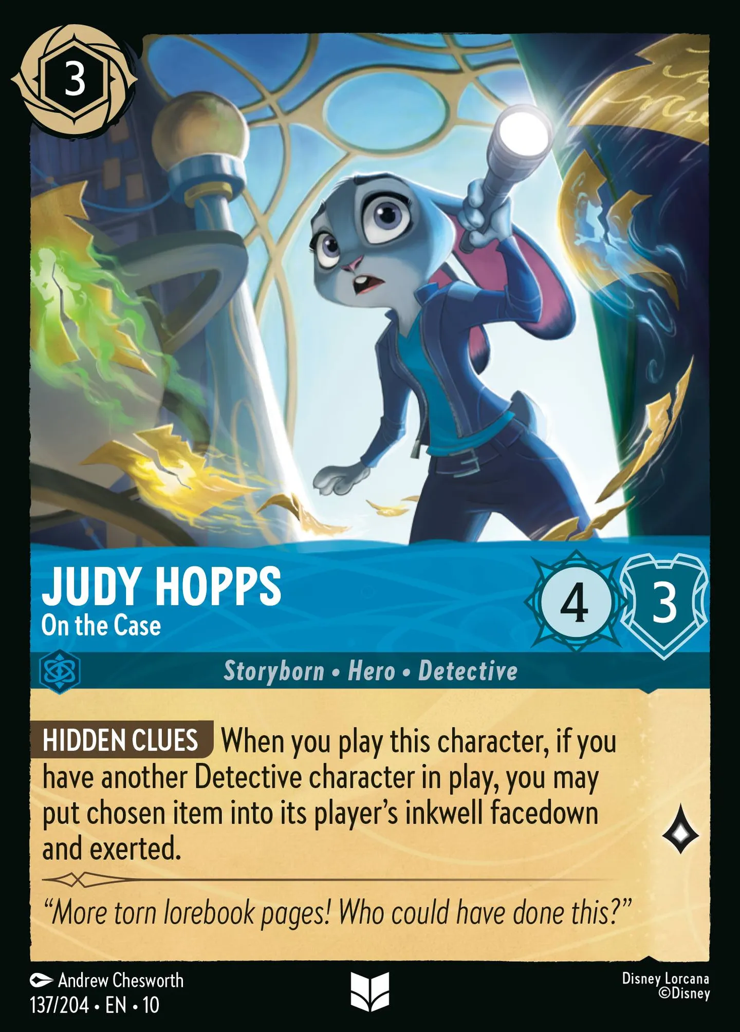 Judy Hopps - On the Case — Whispers in the Well — Lorcana