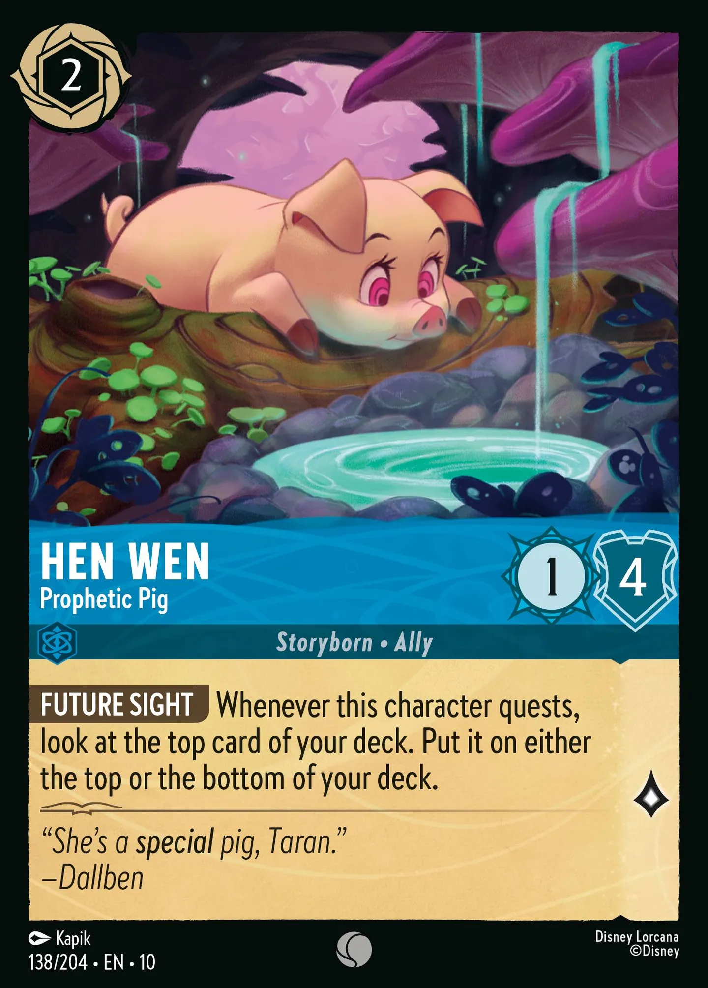 Hen Wen - Prophetic Pig — Whispers in the Well — Lorcana