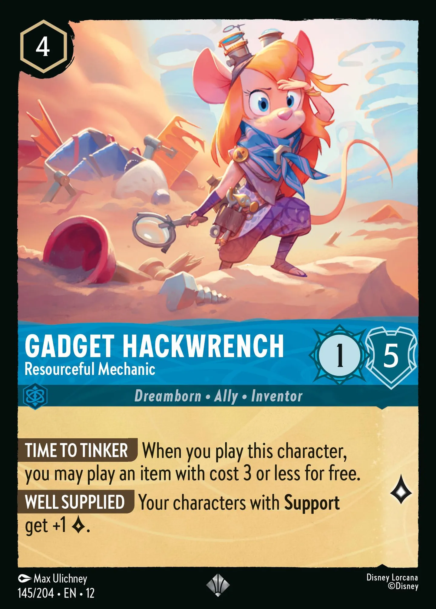 Gadget Hackwrench - Resourceful Mechanic — Wilds Unknown — Lorcana