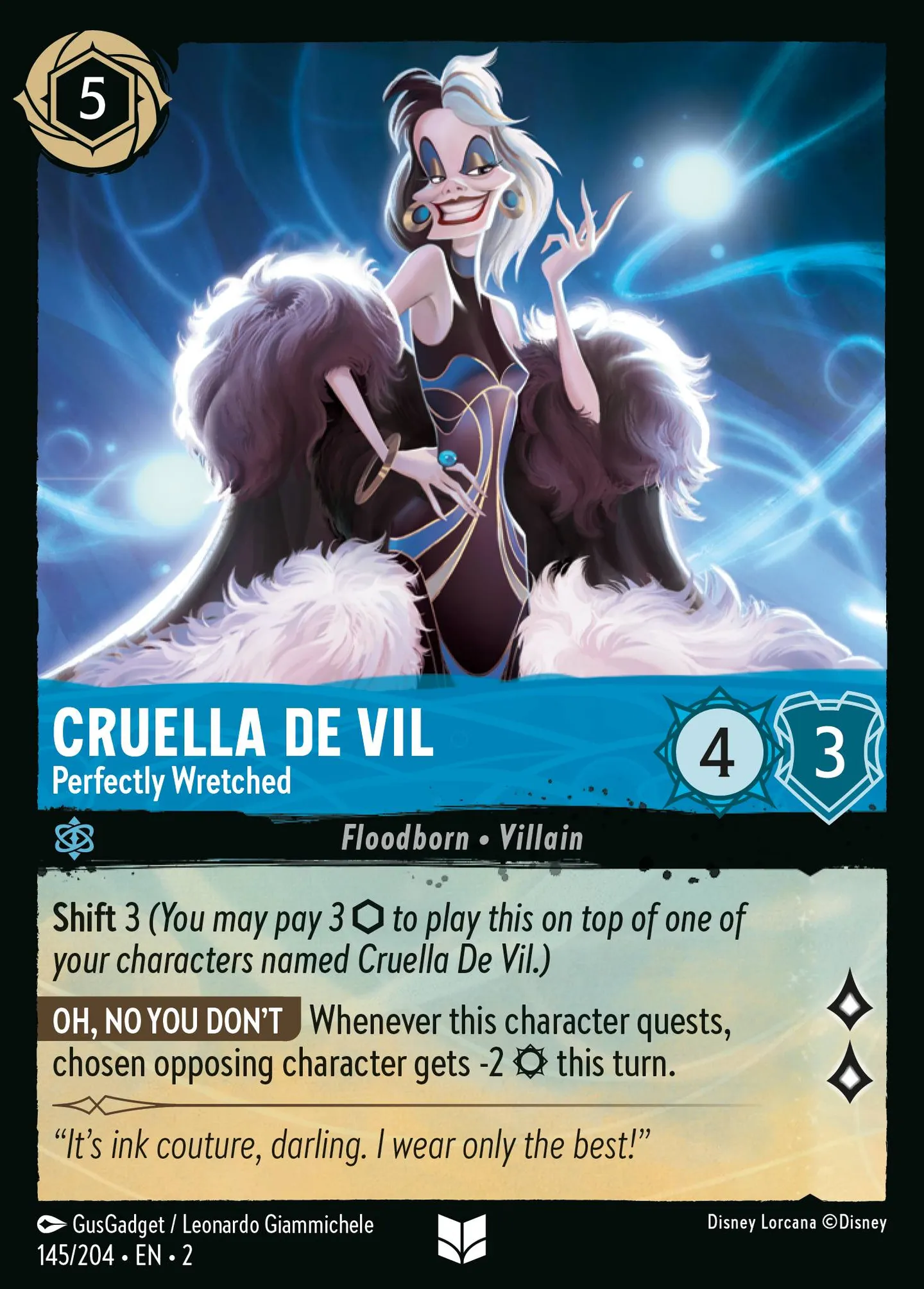 Cruella d'Enfer - Cruellement infecte — Rise of the Floodborn — Lorcana